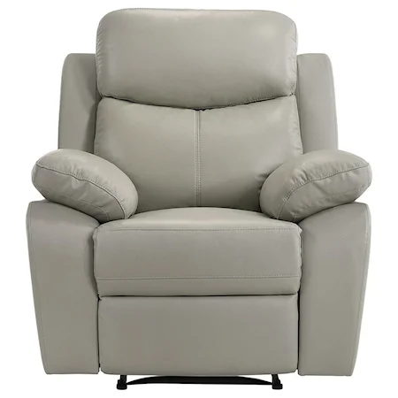 Casual Recliner with Pillow Arms