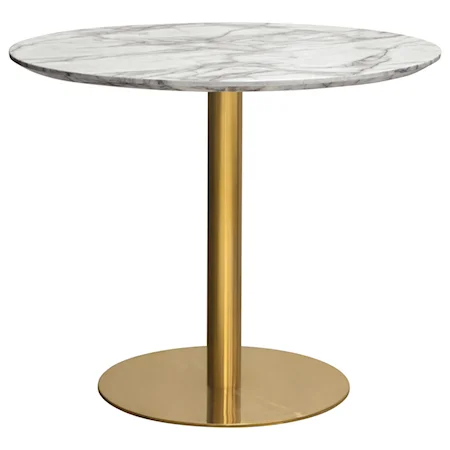 Contemporary 36" Round Dining Table with Marble Top