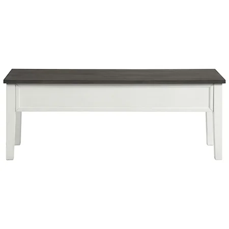 Two Tone Storage Bench w/ Grey Top