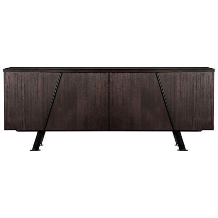 Brown Acacia Sideboard Cabinet