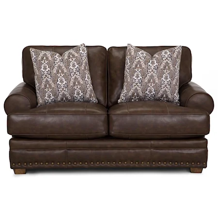 Traditional Loveseat with Nailhead Trim