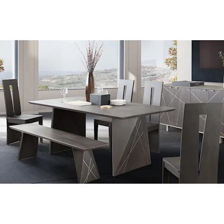 Contemporary 6-Piece Dining Set with Bench