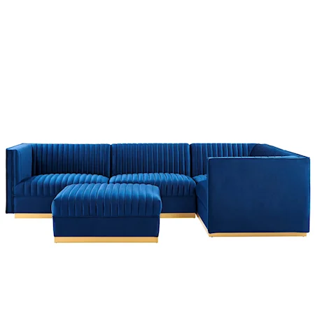 5-Piece Right-Facing Modular Sectional Sofa