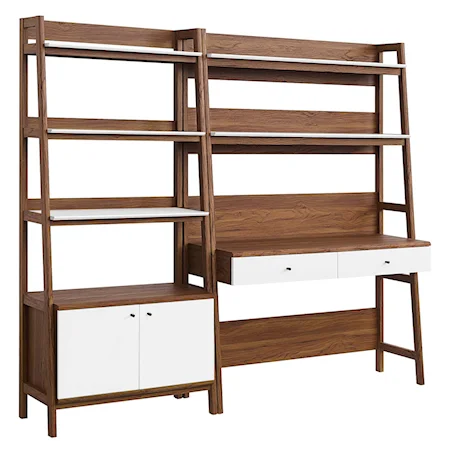 Bixby 2-Piece Wood Office Desk and Bookshelf