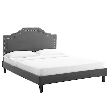 Adelaide Velvet Queen Platform Bed