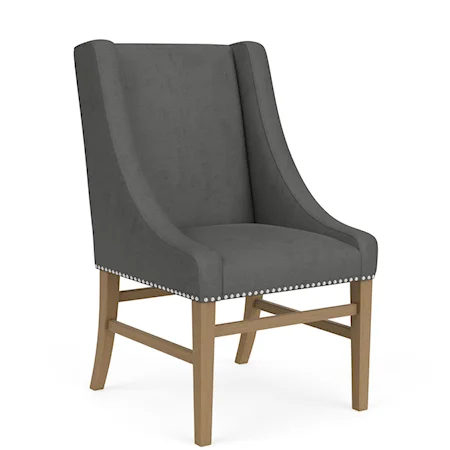 Contemporary Upholstered Host Chair with Nailheads