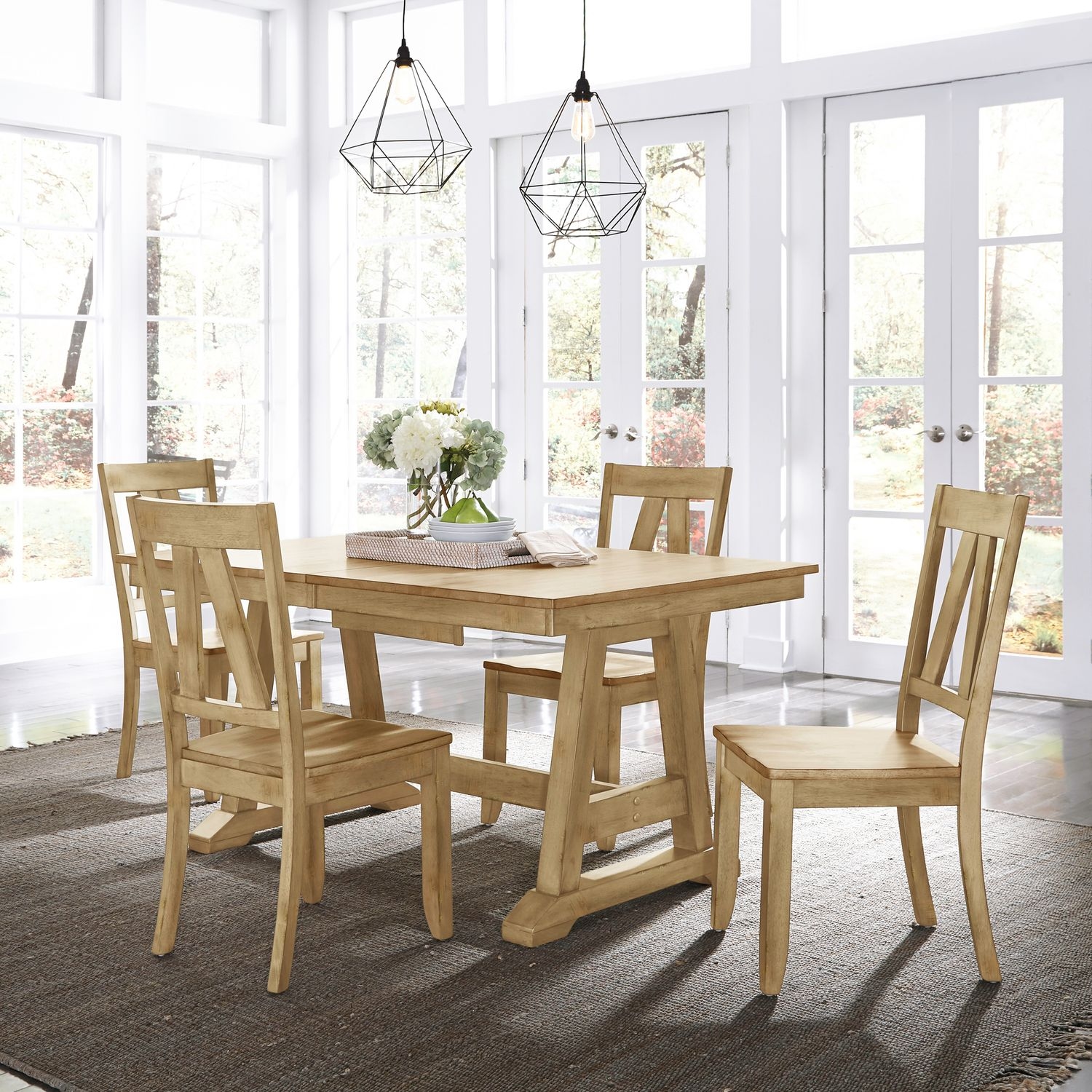5 Piece Trestle Table Set