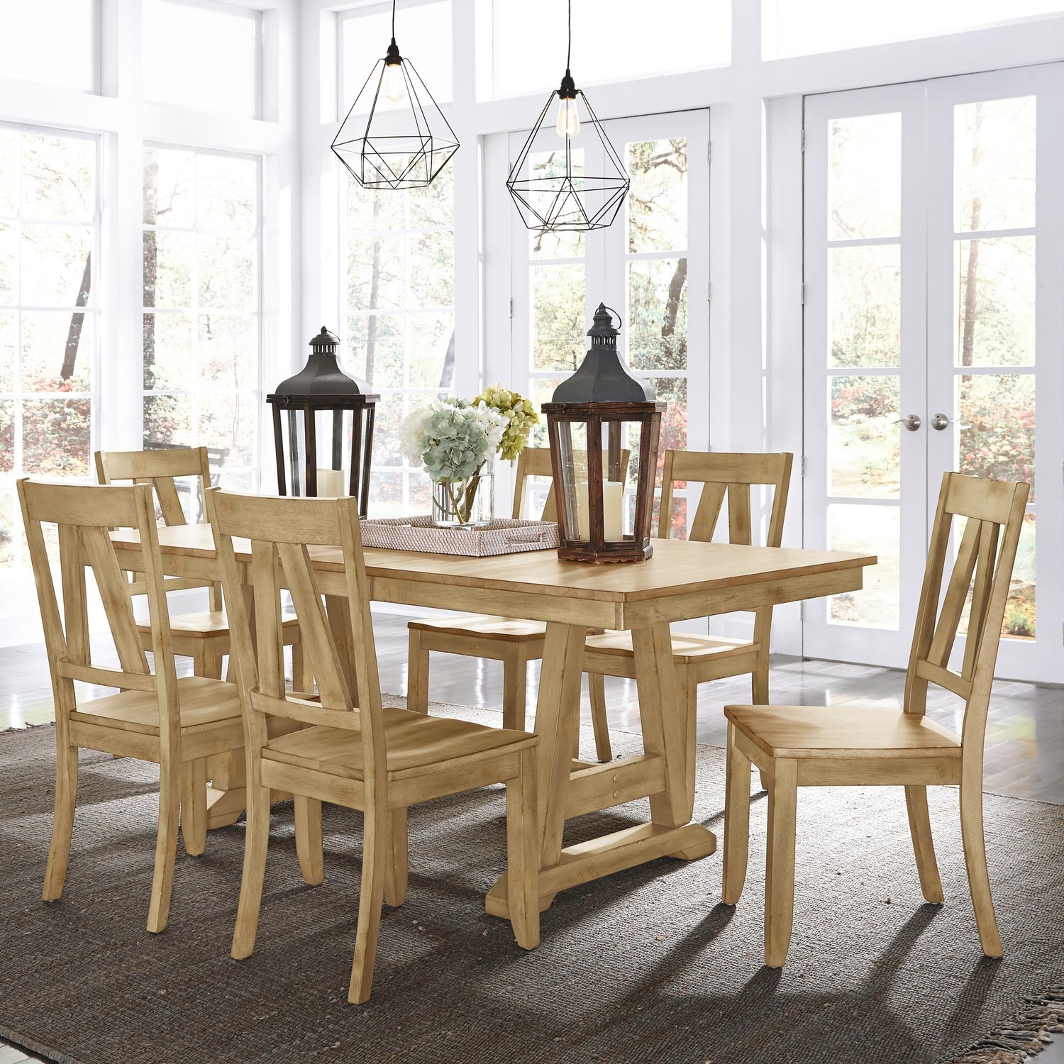 7 Piece Trestle Table Set