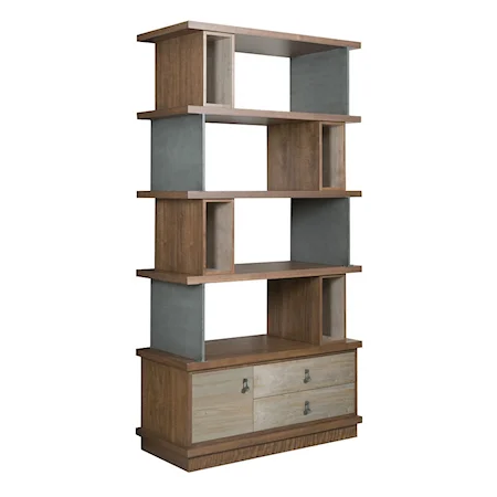Contemporary Epoque Bookcase with File Drawer