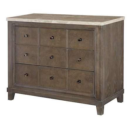 Stone Topped Apothecary Hall Chest with 3 Drawers and Stone Top