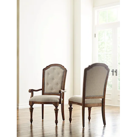 Traditional Upholstered Back Side Chair