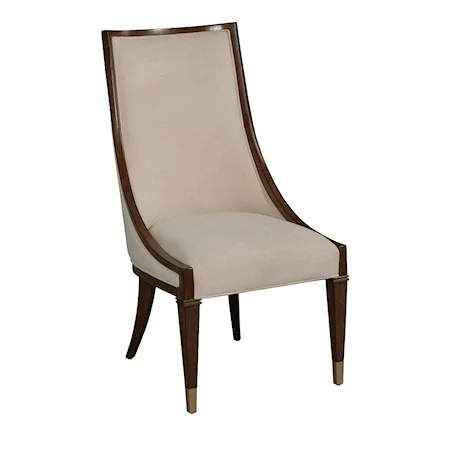Transitional Upholstered Side Chair with Sloped Back