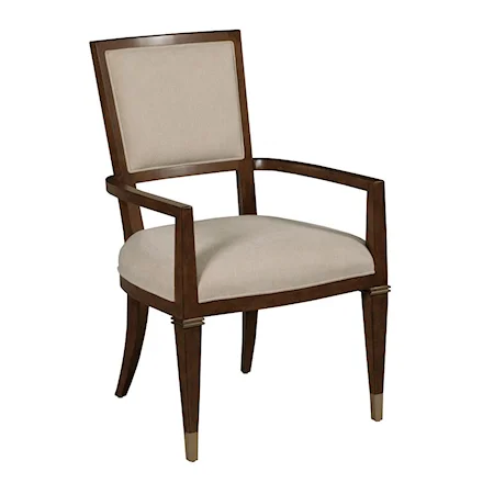 Transitional Upholstered Arm Chair with Upholstered Back