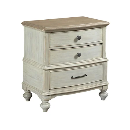 Moray Three Drawer Nightstand with USB Port