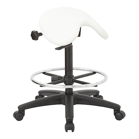 Backless Stool with Saddle Seat