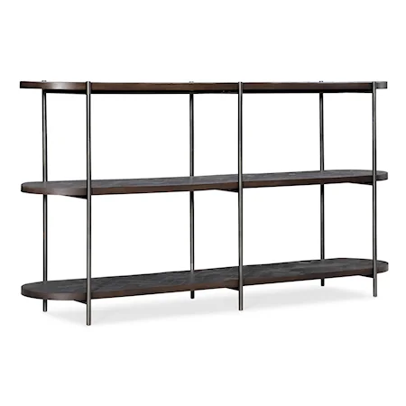 Industrial Console Table with Metal and Reclaimed Wood Crates