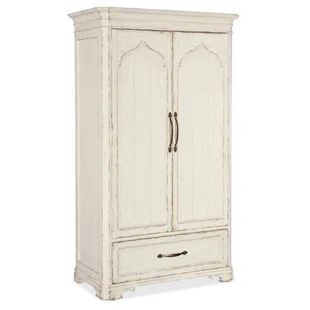 Traditional 2-Door Wardrobe with Removable Clothing Rod