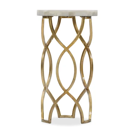 Corrina Transitional Martini Table with White Onyx Top