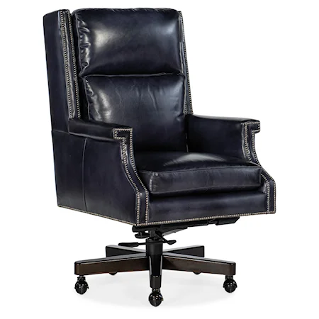 Beckett Leather Executive Swivel Tilt Office Chair with Nailheads