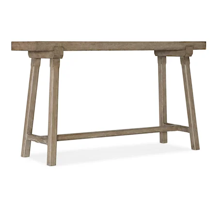 Farmhouse Rustic Oak Console Table with Splayed Legs