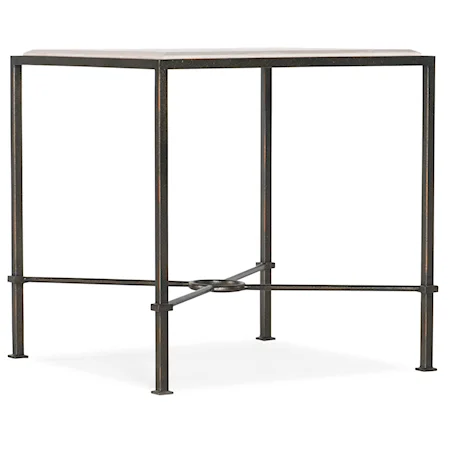 Transitional Metal End Table with Marble Top