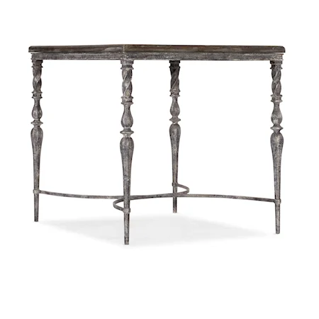 Traditional Wood and Metal End Table