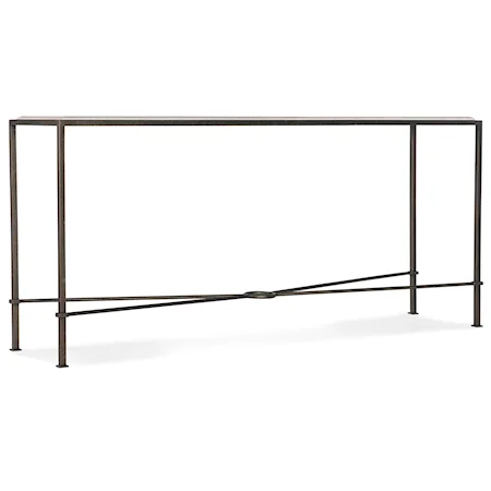 Transitional Metal Console Table with Marble Top