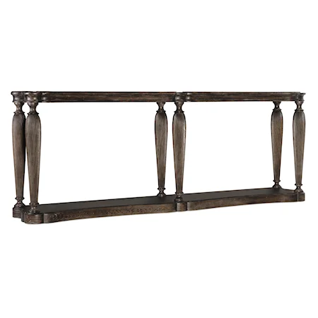 Traditional Narrow Wood  Console Table