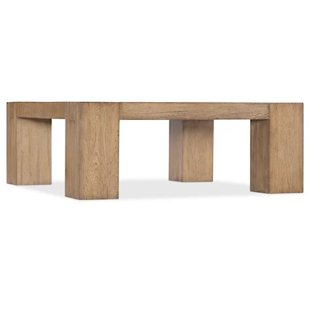 Contemporary Minimalist Square Wood Cocktail Table