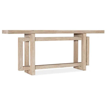 Contemporary Wood Console Table with Interlocking Design