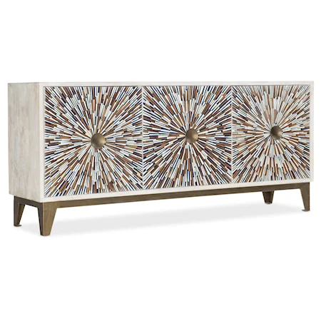 Liberty Transitional TV Stand with Bone Inlay and Statement Hardware