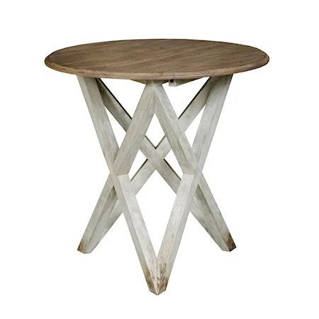 Colton Round Lamp Table with Two-Tone Finish