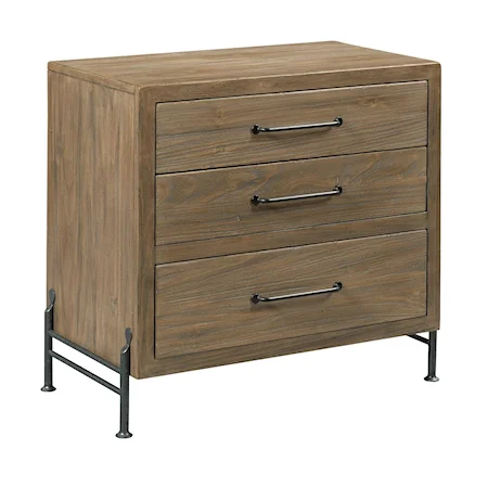 Smithville 3-Drawer Solid Wood Nightstand with Light