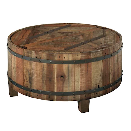 Round Barrel Inspired Cocktail Table