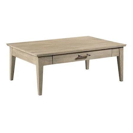 Contemporary Collins Solid Wood Coffee Table with Drawer