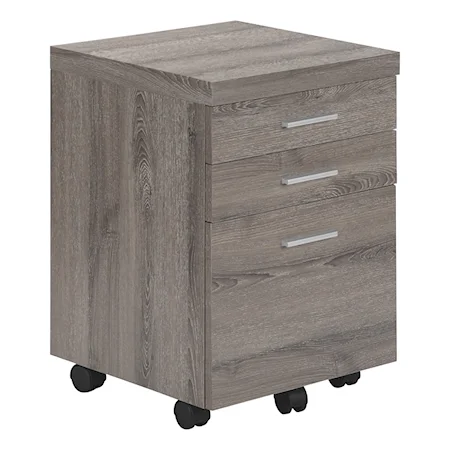 Dark Taupe Wood-Look Filing Cabinet 