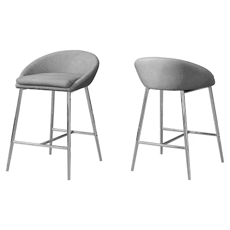 Contemporary Grey 2-Piece Bar Stool Set