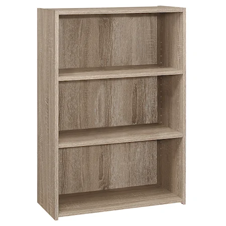 Contemporary 36"H Dark Taupe Bookcase with 3 Shelves