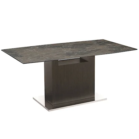 Non-Extendable Dining Table with Marbled Top