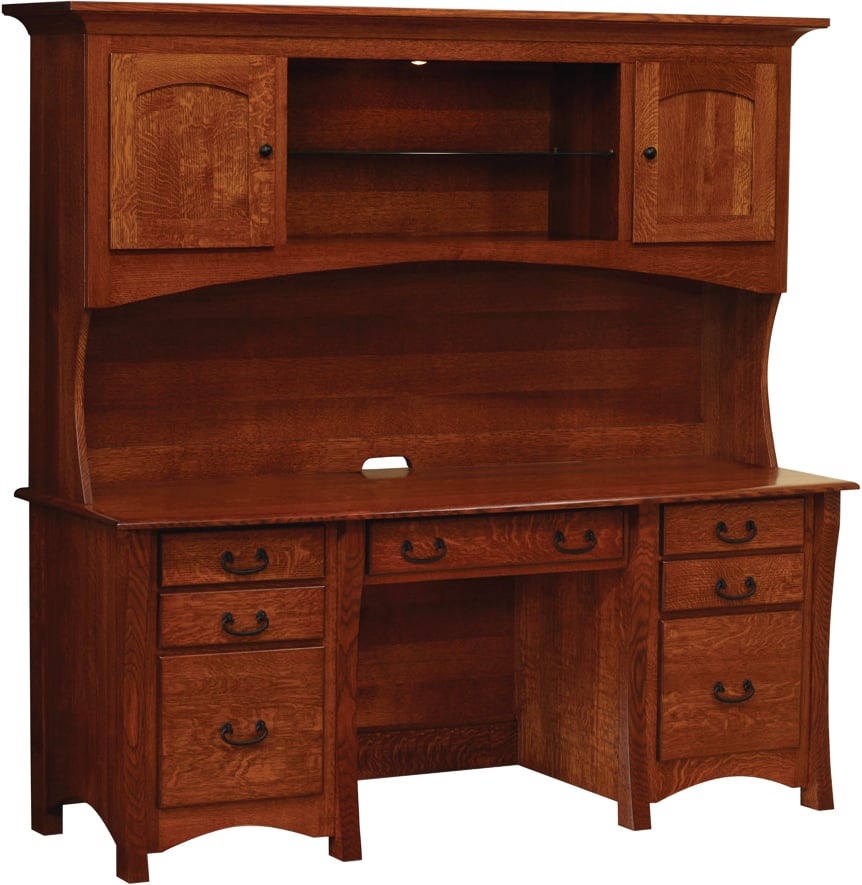 Ashery Oak Master Desk with Hutch - Thumbnail 2