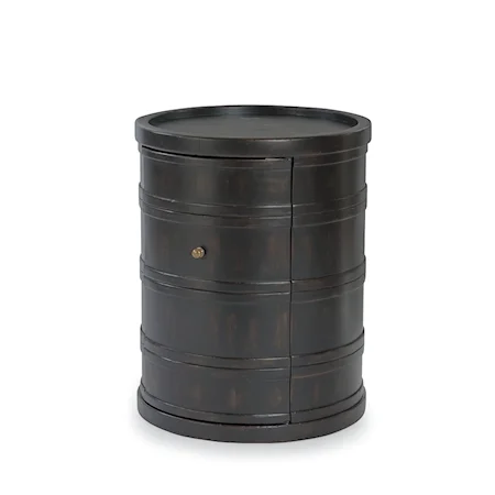 Bob Timberlake Transitional Drum Side Table with Open Storage