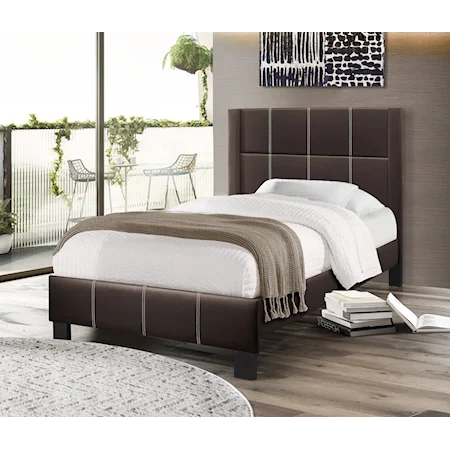 Contemporary Twin Upholstered Panel Bed