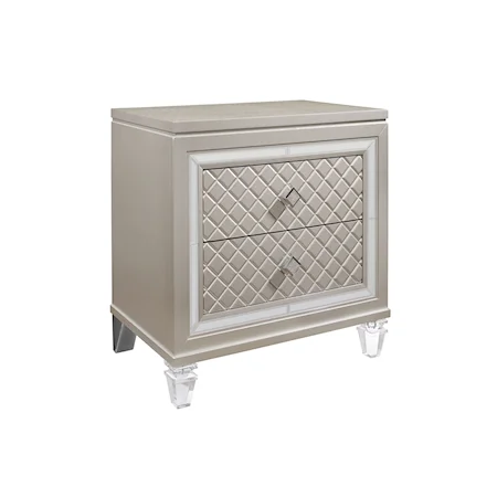 Glam 2-Drawer Nightstand