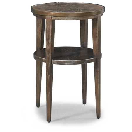 16" Round Accent Table w/Metal Trim