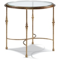 Round End Table with Clear Glass Top