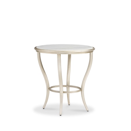 24" Rd. Marble-Top Lamp Table