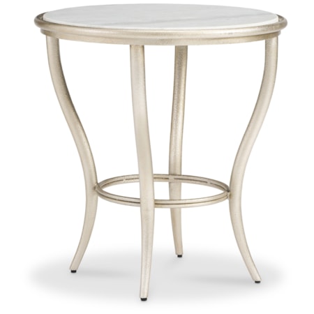 24" Rd. Marble-Top Lamp Table