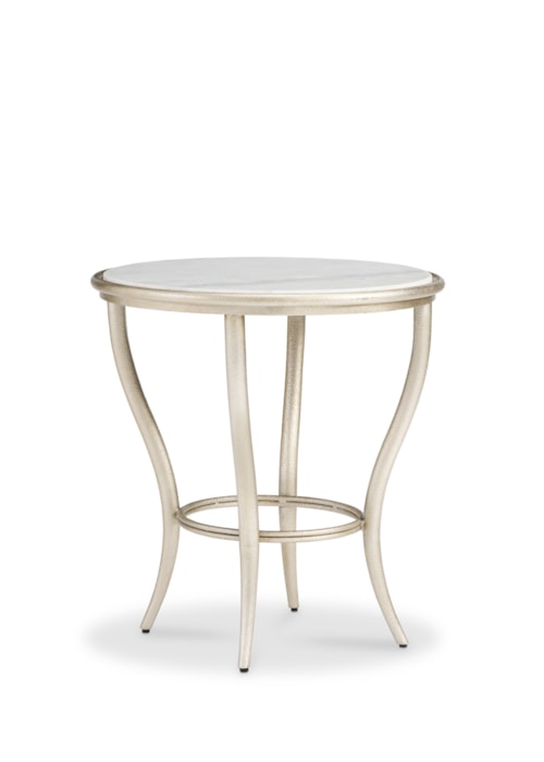 Glam 24" Round Marble-Top Lamp Table