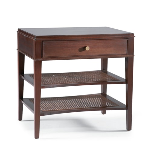 Transitional 1-Drawer End Table with 2 Shelves
