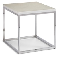 Transitional Rectangular End Table with Marble Top